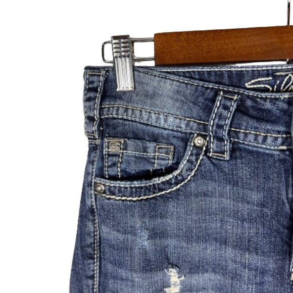 Silver Jeans Womens Suki Surplus Low Rise Capri Jeans Sz 26 Western Festival Y2K - Picture 4 of 14